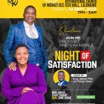 The poster announcing the Night of Satisfaction by Prophet Amos Kambale of Life Inetrnational Church