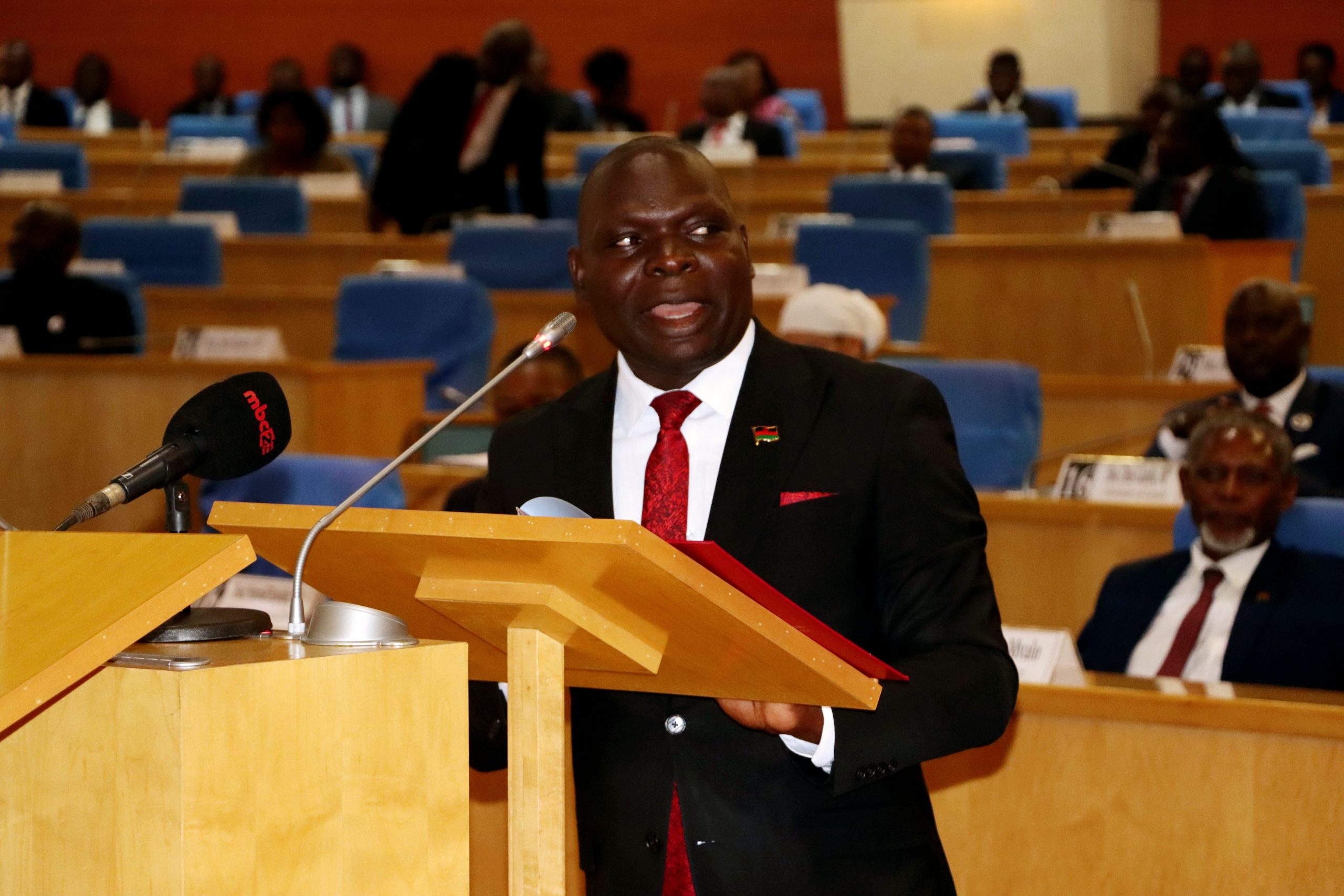 Minister of Finance Simplex Chithyola presents 2024 to 2025 Budget statement in Parliament pic by Lisa Kadango Malango scaled