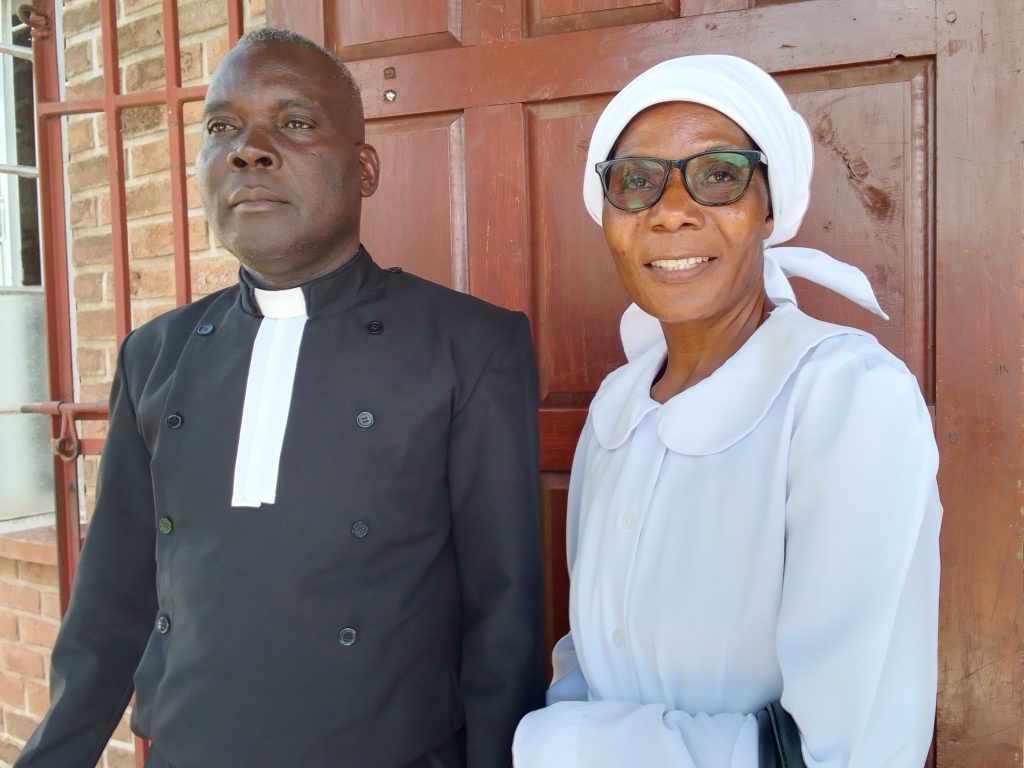 Nthemba CCAP bids farewell to Rev Maganga 1 Rev. Maganga and his wife Loveness. Pic Evance Chisiano