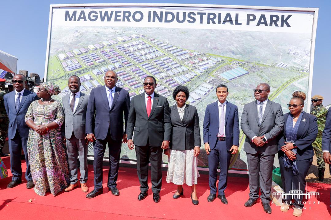 President Chakwera and other dignitaries pose for a photo after inspecting the site