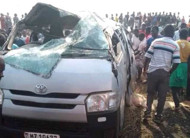 Acciendent The damaged minibus