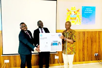 Secretary for HRMD Chilabade during handover ceremony