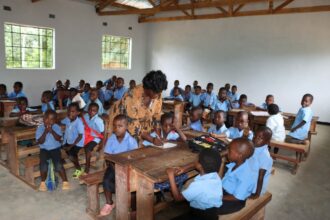 learners in a new classroom block pic by Roy Nkosi cedep
